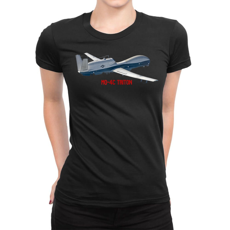 Military Aircraft Mq 4c Triton Raptor Pilot Gifts T Shirt Ladies Fitted T-Shirt by MoczoTenleigh | Artistshot