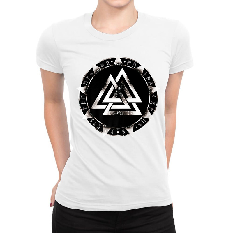 Valknut, Wotan Knot , Odin, Viking Sign T Shirt Ladies Fitted T-Shirt by ZaraeTrullinger | Artistshot