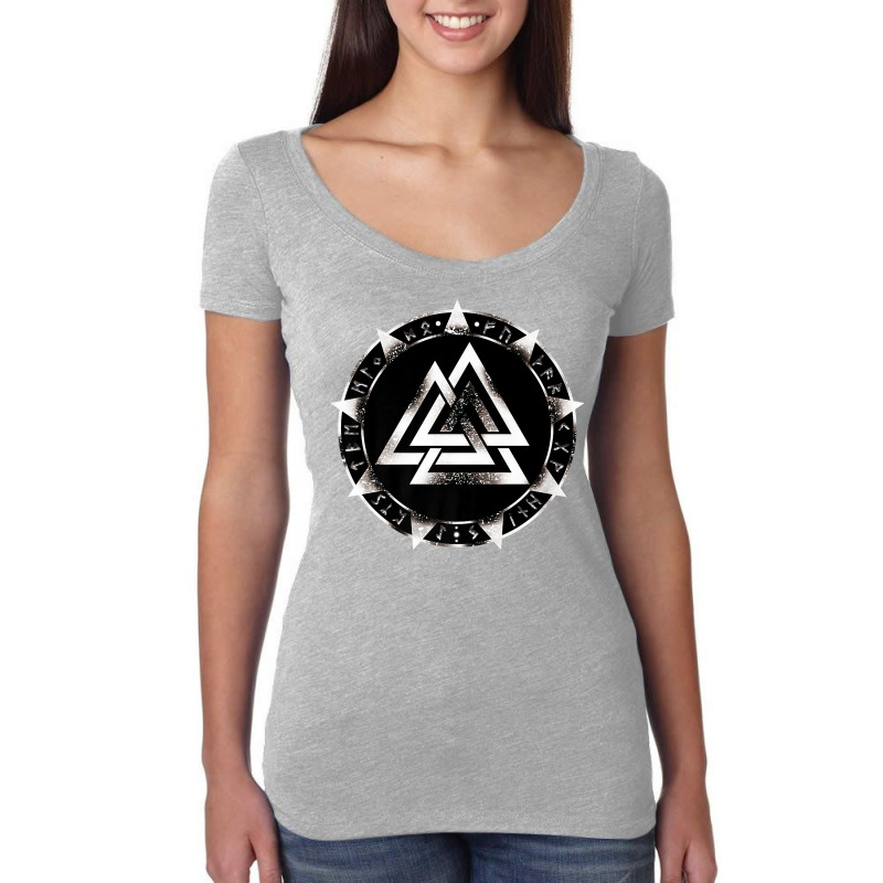 Valknut, Wotan Knot , Odin, Viking Sign T Shirt Women's Triblend Scoop T-shirt by ZaraeTrullinger | Artistshot