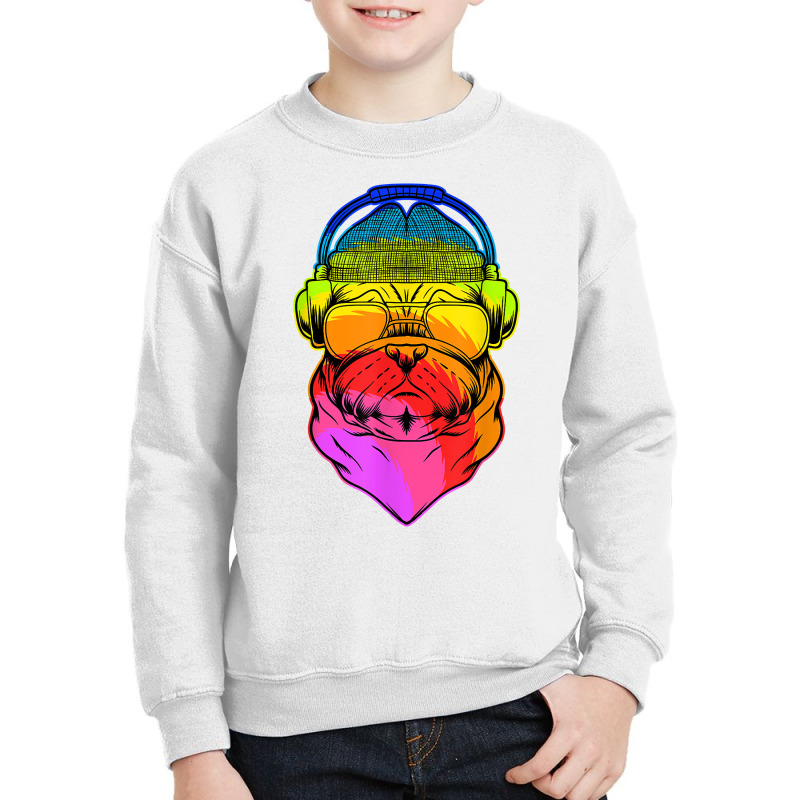 Rave Pug Edm Dog Dj Tech House Rap Hip Hop Underground T Shirt Youth Sweatshirt by sosieclaton | Artistshot