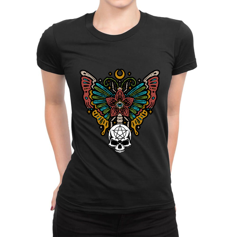 Butterfly Illuminati Ladies Fitted T-Shirt by rardesign | Artistshot