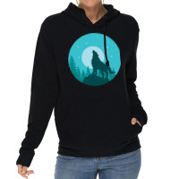 The Wolf Roars At The Full Moon Lightweight Hoodie | Artistshot