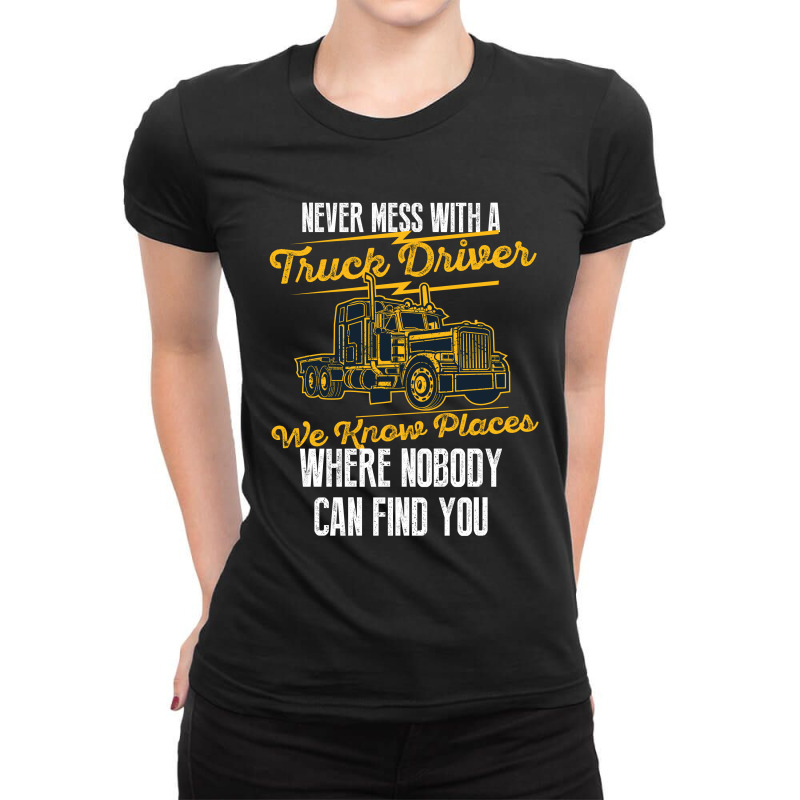 Truck Driver Ladies Fitted T-Shirt by rardesign | Artistshot