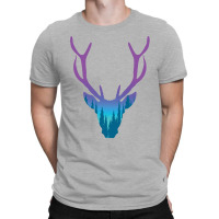 Deer With Night Forest Silhouette T-shirt | Artistshot