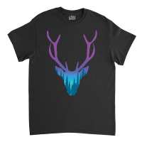 Deer With Night Forest Silhouette Classic T-shirt | Artistshot