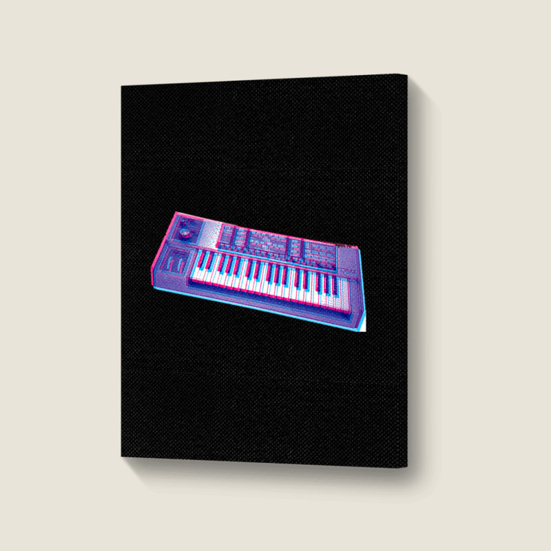 Analog Synthesizer 8bit 3d Retro Artwork Design Portrait Canvas Print | Artistshot