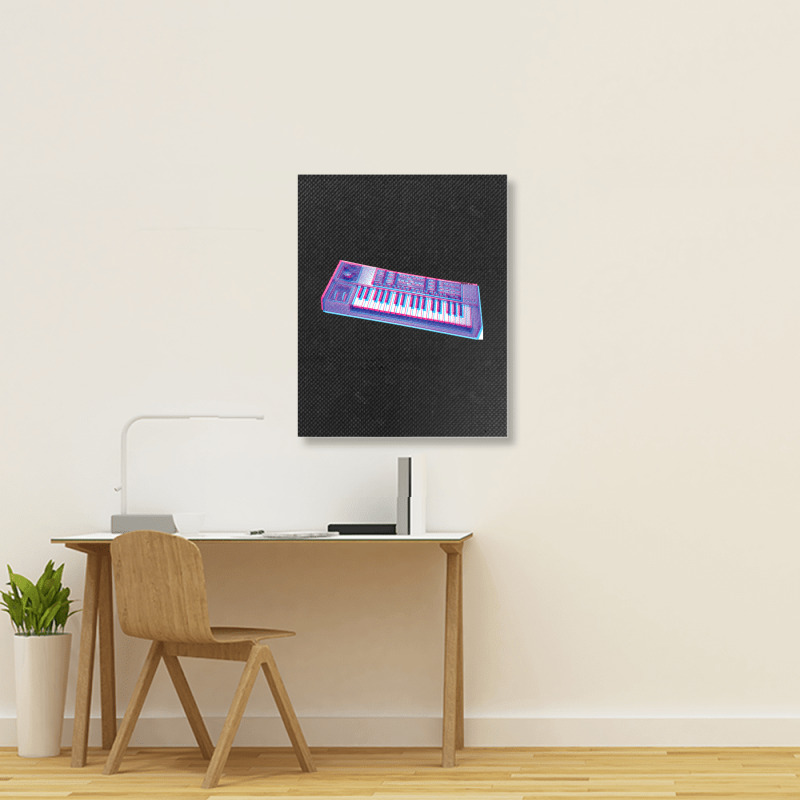 Analog Synthesizer 8bit 3d Retro Artwork Design Portrait Canvas Print | Artistshot