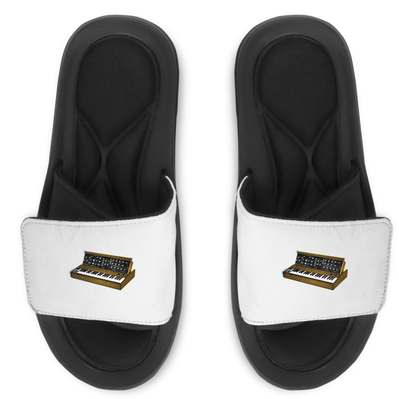 Analog Synthesizer 8bit Retro Artwork Design Slide Sandal | Artistshot