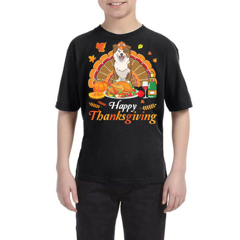 Australian Shepherd Thanksgiving Xmas T  Shirt Australian Shepherd Tur Youth Tee by braynor940 | Artistshot