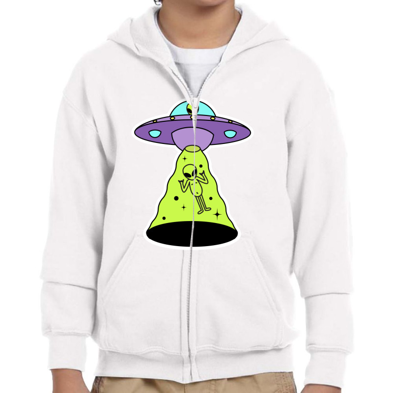 Alien Invasion Youth Zipper Hoodie by Own G | Artistshot