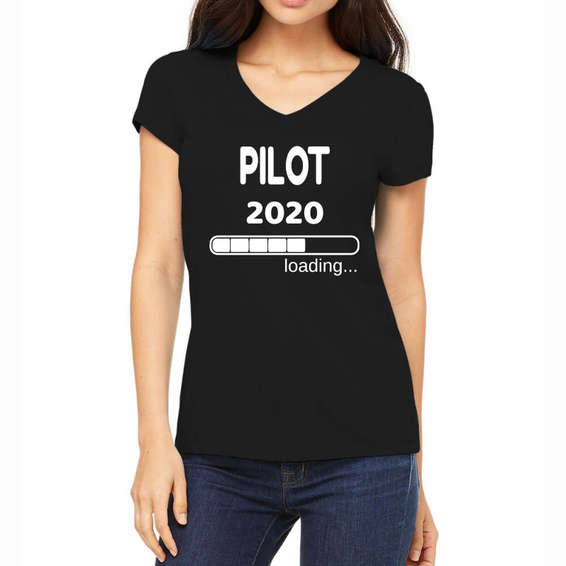 Pilot 2020 Loading Flight School Student Women's V-neck T-shirt | Artistshot