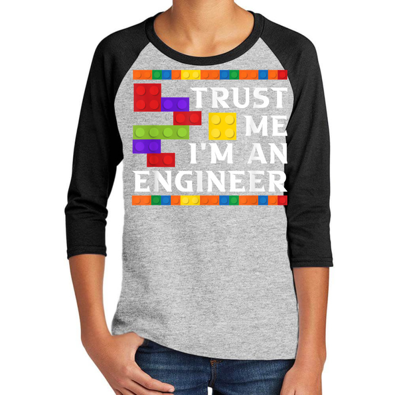 Engineer Children Kids Toy Big Building Blocks Build Builder T Shirt Youth 3/4 Sleeve | Artistshot