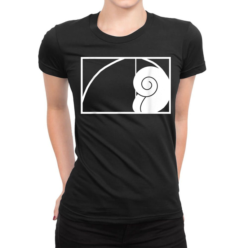 Golden Section Snail Spiral Geometry Fibonacci T Shirt Ladies Fitted T-Shirt by SchonbergerKamile | Artistshot