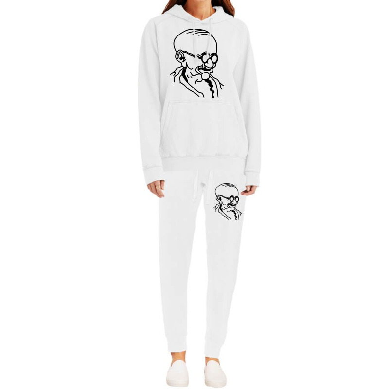 Illustration Of Gandhi Jayanti's Monochrome Vector Face Hoodie & Jogger Set | Artistshot