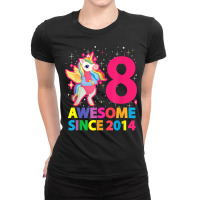 Awesome Since 2014 Unicorn Girls 8th Birthday Eight Years T Shirt Ladies Fitted T-shirt | Artistshot