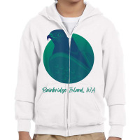 Bainbridge Island Wa Osprey Sea Green Raptor Ocean Bird T Shirt Youth Zipper Hoodie | Artistshot