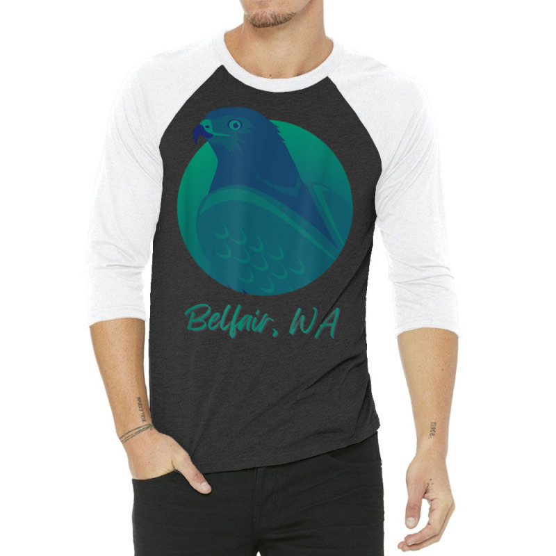 Belfair Wa Osprey Sea Green Raptor Ocean Bird T Shirt 3/4 Sleeve Shirt by MoczoTenleigh | Artistshot