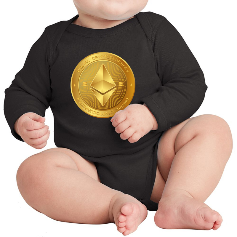 Gold Coin Digital Long Sleeve Baby Bodysuit by komaru | Artistshot