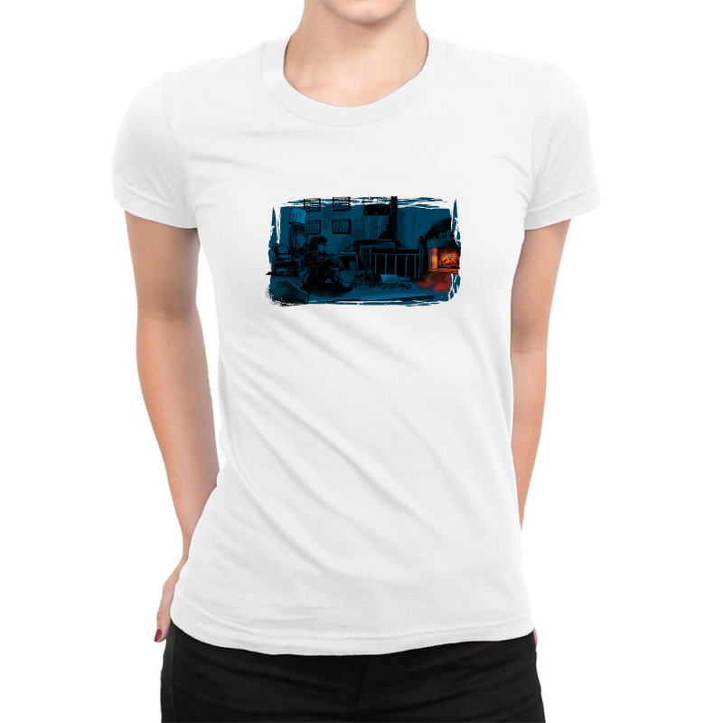 Accompanied By A Fire Stove Ladies Fitted T-Shirt by Kahvel | Artistshot