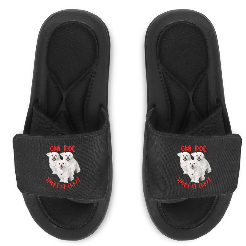 One Dog Short Of Crazy T  Shirtone Dog Short Of Crazy T  Shirt (13) Slide Sandal | Artistshot