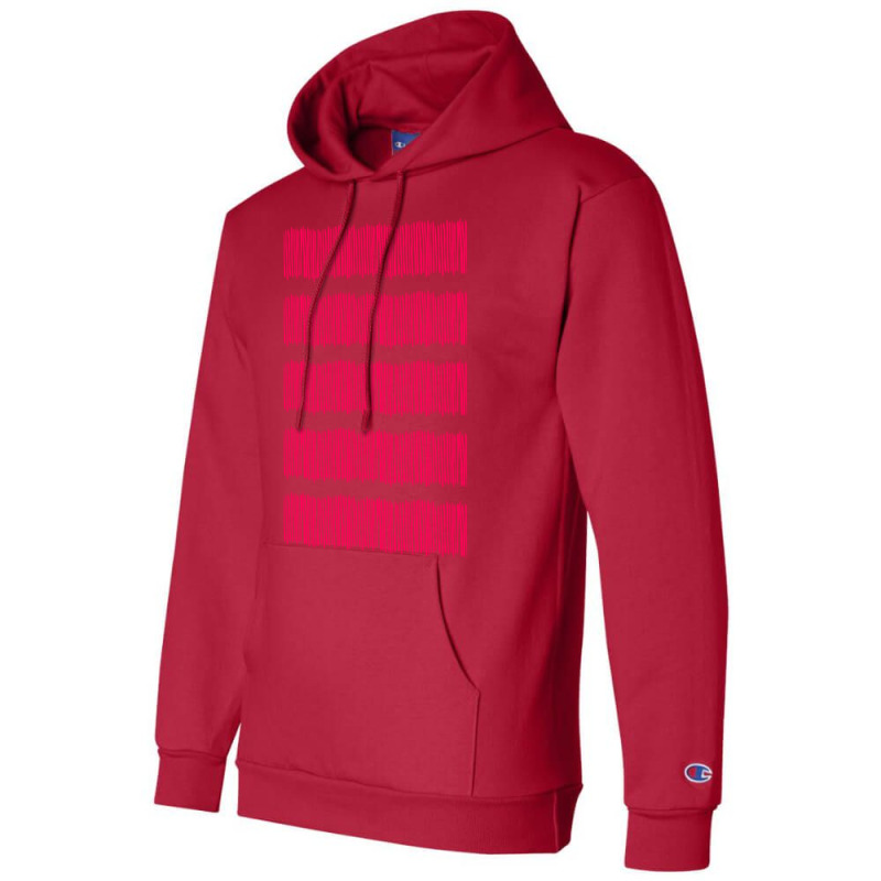 Hot Pink On Red Painted Lines Pattern , Vertical Stripe Pattern , Larg Champion Hoodie | Artistshot