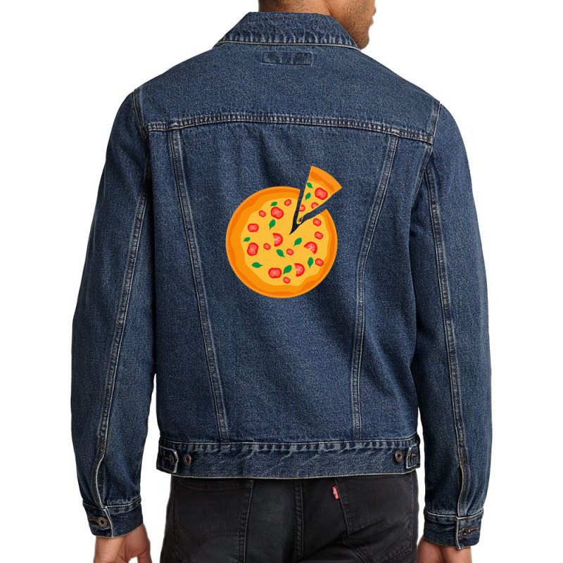 Margherita Pan Pizza Illustration Men Denim Jacket | Artistshot