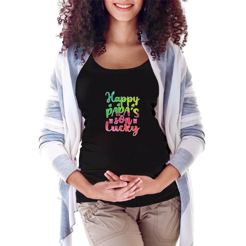 Happy Papa's Lucky Son Maternity Scoop Neck T-shirt | Artistshot