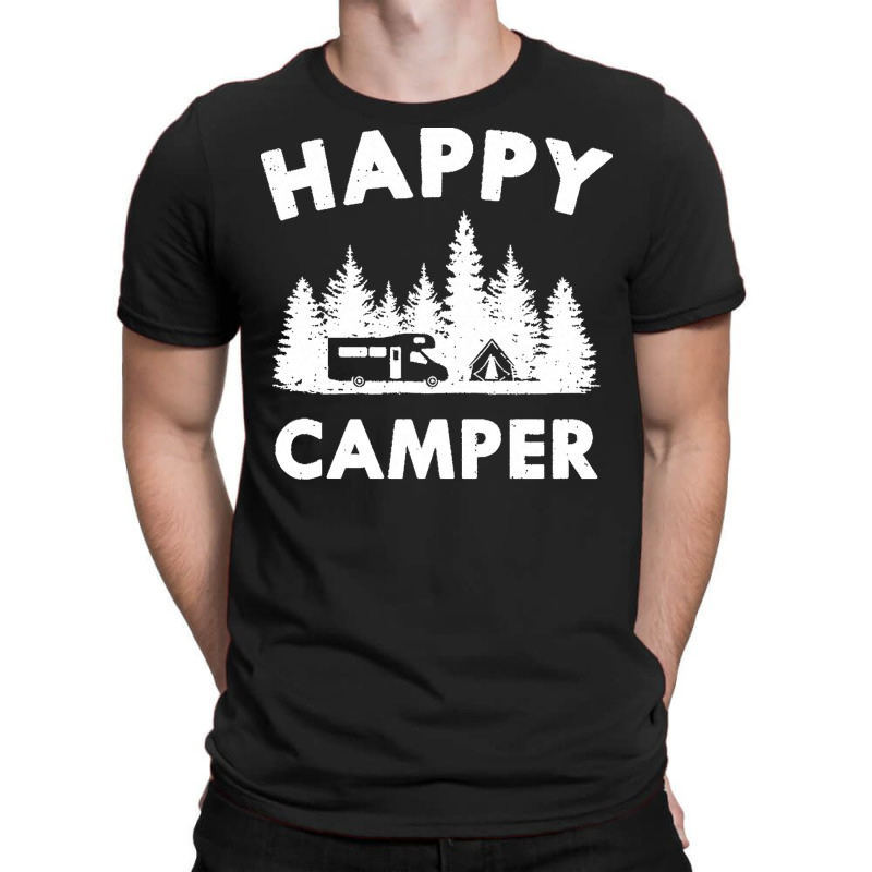 Camping T  Shirt Happy Camper Motorhome Tent Forest Gift T  Shirt T-shirt | Artistshot