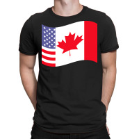 Canada T  Shirt Canada Flag U S A Flag American Canadian Friendship Ca T-shirt | Artistshot