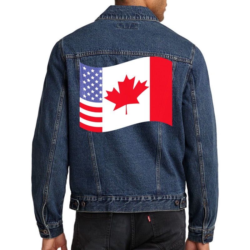 Canada T  Shirt Canada Flag U S A Flag American Canadian Friendship Ca Men Denim Jacket | Artistshot