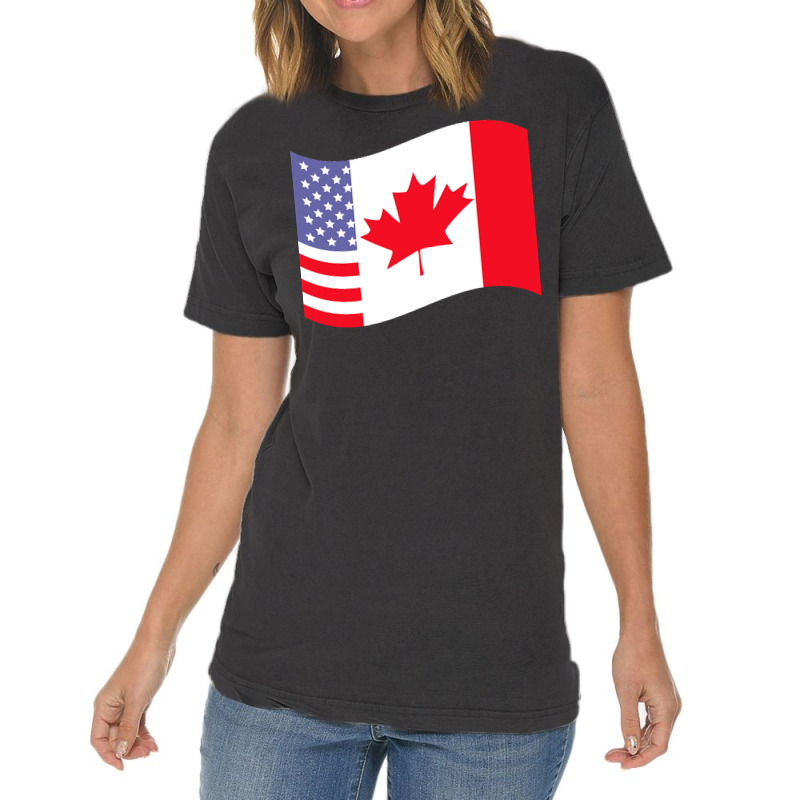 Canada T  Shirt Canada Flag U S A Flag American Canadian Friendship Ca Vintage T-shirt | Artistshot