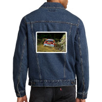 Racing Stripes Carbon Background 15 60395340 Men Denim Jacket | Artistshot