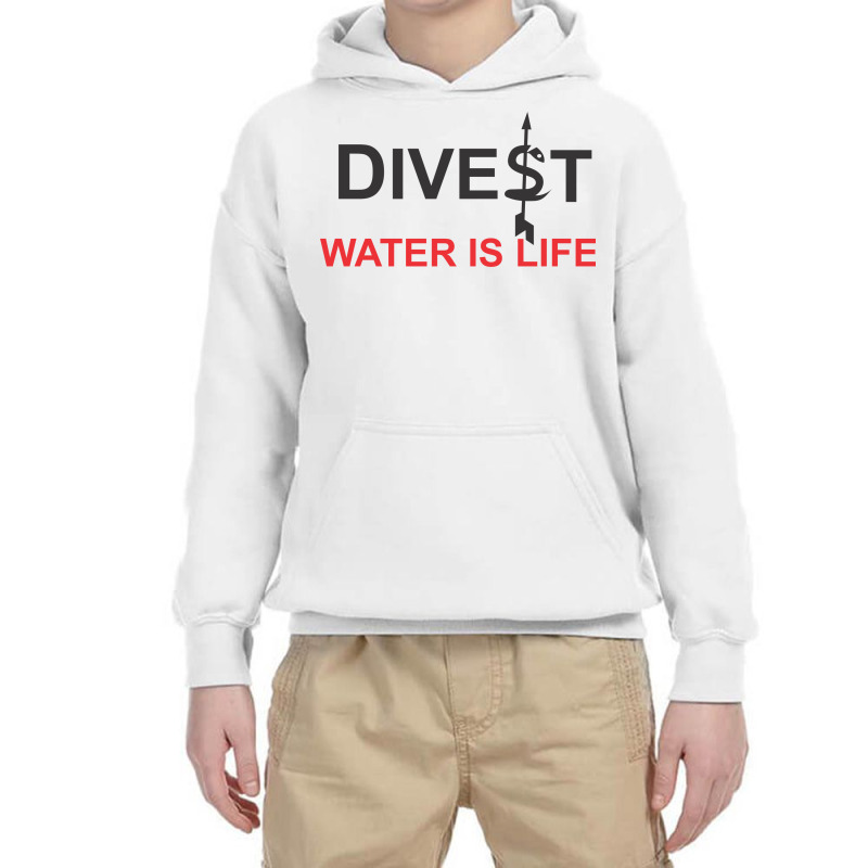 Divest Water Is Life Youth Hoodie by milkisunato | Artistshot