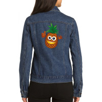 Cute Pineapple Cartoon Ladies Denim Jacket | Artistshot