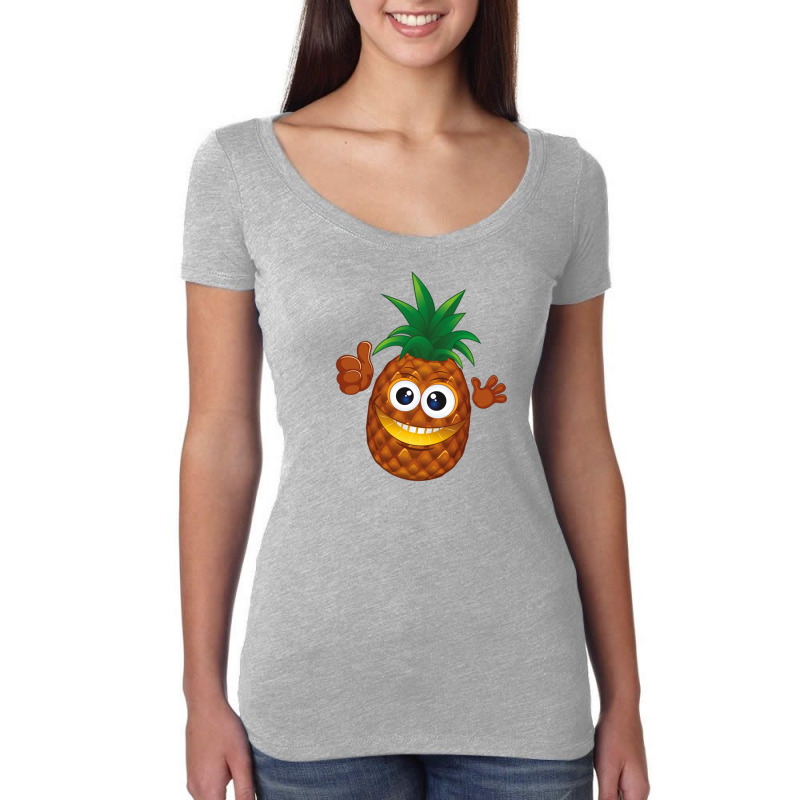 Cute Pineapple Cartoon Women's Triblend Scoop T-shirt by ŞEN | Artistshot