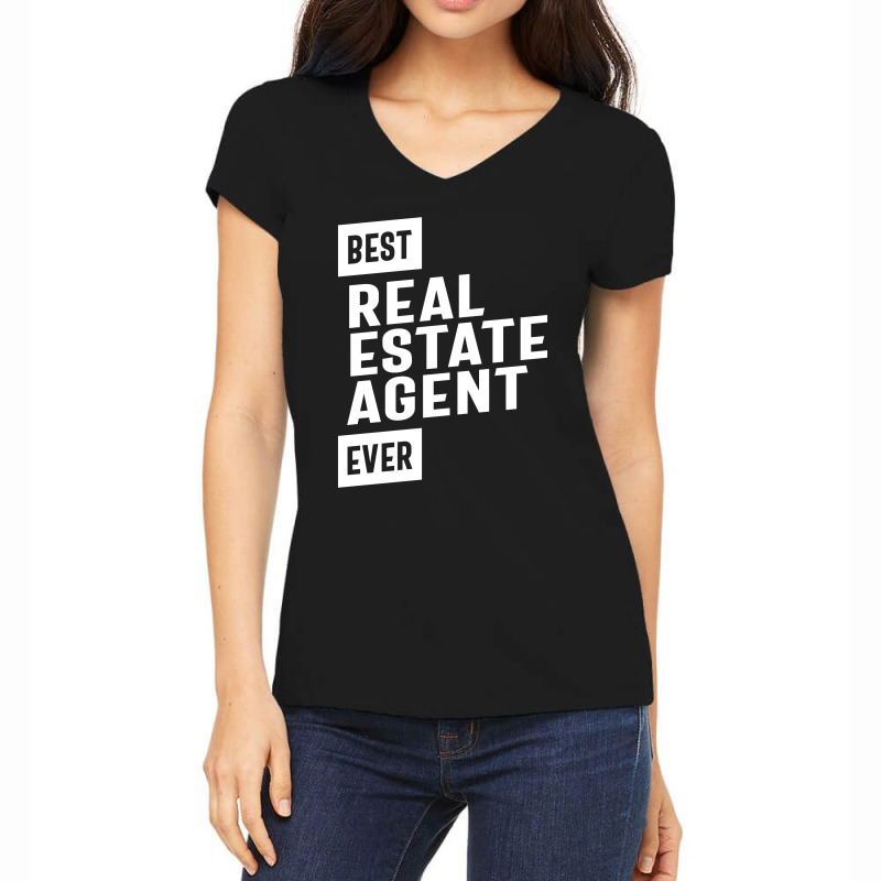 Best Real Estate Agent Job Title Gift Women's V-neck T-shirt | Artistshot