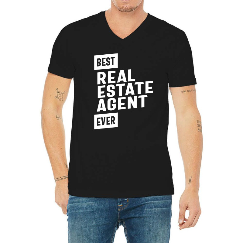 Best Real Estate Agent Job Title Gift V-neck Tee | Artistshot