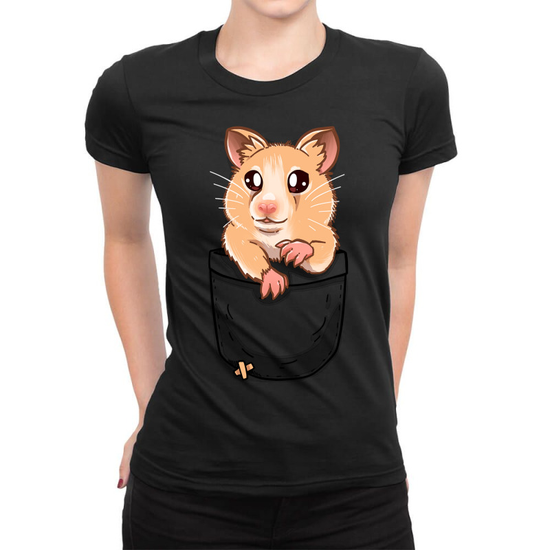 Hamster Guinea Pig Pocket Cute Hamster Pet49 Hamsters Ladies Fitted T-Shirt by offensejuggler | Artistshot