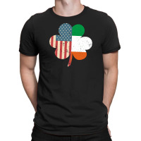 St. Patrick's Day Ireland And American Usa Flag Clover Funny T-shirt | Artistshot