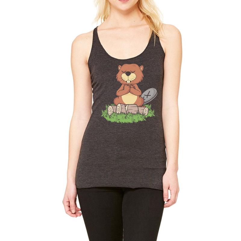 Meditation Gifts T  Shirt Beaver Meditating Women Yoga Exercise Medita Racerback Tank by kokojudo | Artistshot