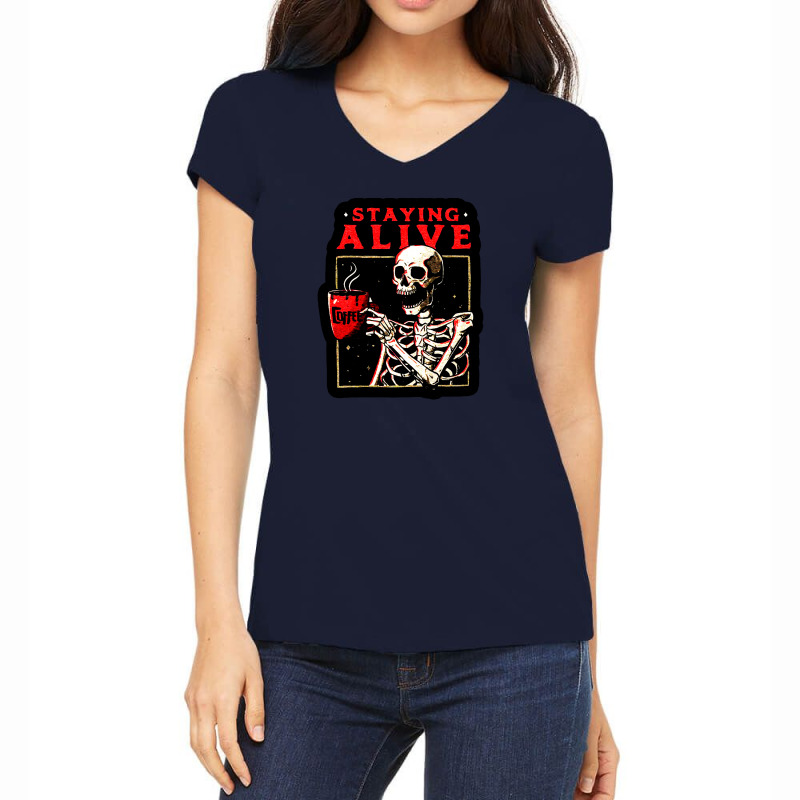 Skull Pop Art Tatoo Women's V-Neck T-Shirt by zig street | Artistshot