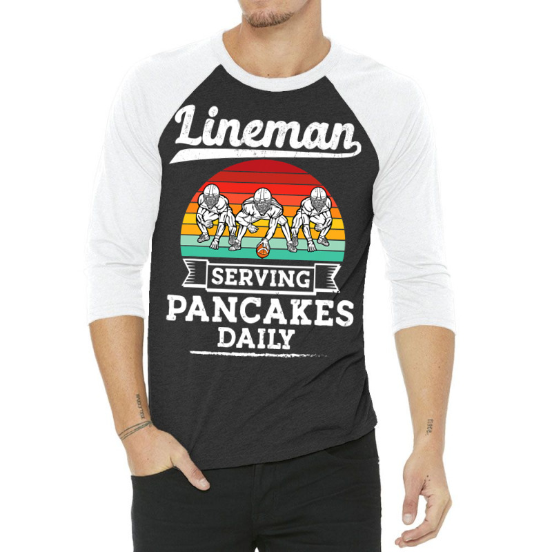 Football Lineman Serving Pancakes Daily Offensive Lineman 39 3/4 Sleeve Shirt | Artistshot