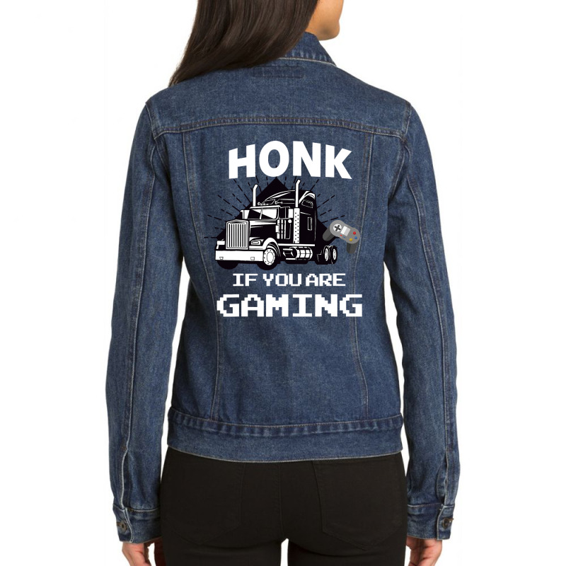 Honk If You Are Gaming Ladies Denim Jacket by thutrang92 | Artistshot