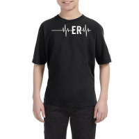 Emergency Medicine Physician Nurse Gift Er Heartbeat Raglan Baseball T Youth Tee | Artistshot