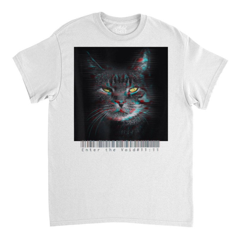 Enter The Void Glitch Maine Coon Feline Aesthetic Vaporwave T Shirt Classic T-shirt | Artistshot