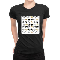 Cute Hand Painted Black Brown Watercolor Pug Dog 21638647 Ladies Fitted T-shirt | Artistshot