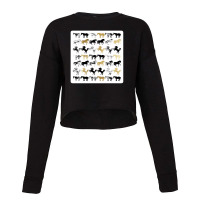 Cute Hand Painted Black Brown Watercolor Pug Dog 21638647 Cropped Sweater | Artistshot