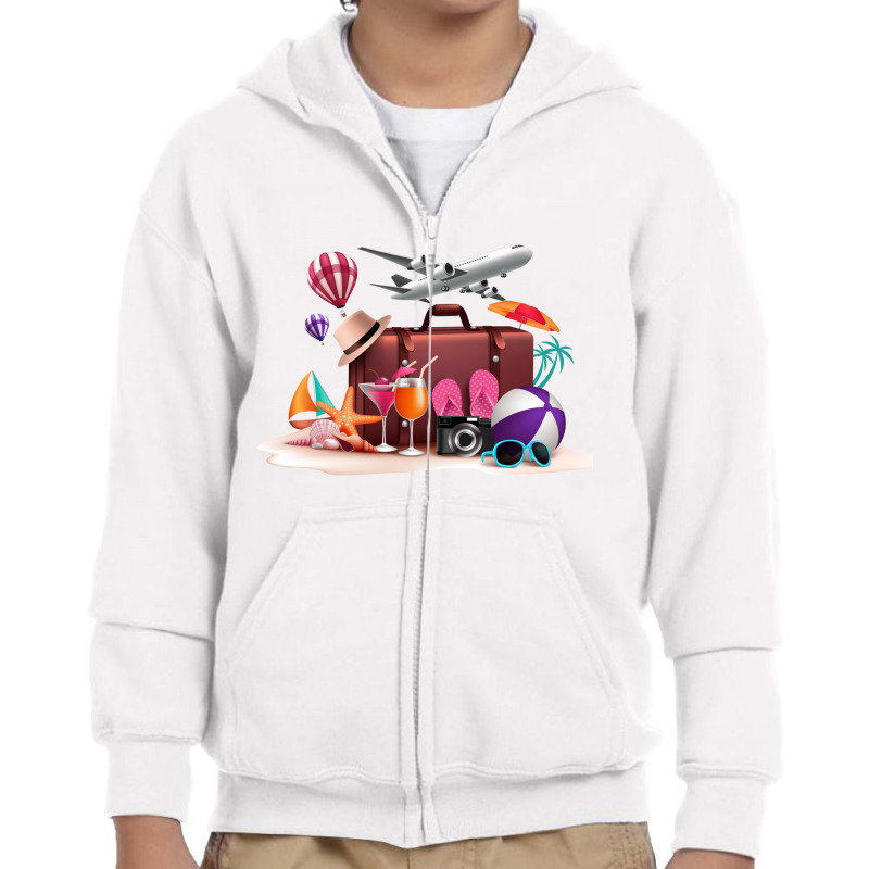 Vacation Time! Youth Zipper Hoodie by ŞEN | Artistshot