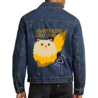 I Love Cats Not You Art T Shirt Men Denim Jacket | Artistshot