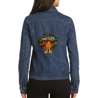 Juneteenth Melanin Black Women Natural Hair Afro Word Art Ladies Denim Jacket | Artistshot